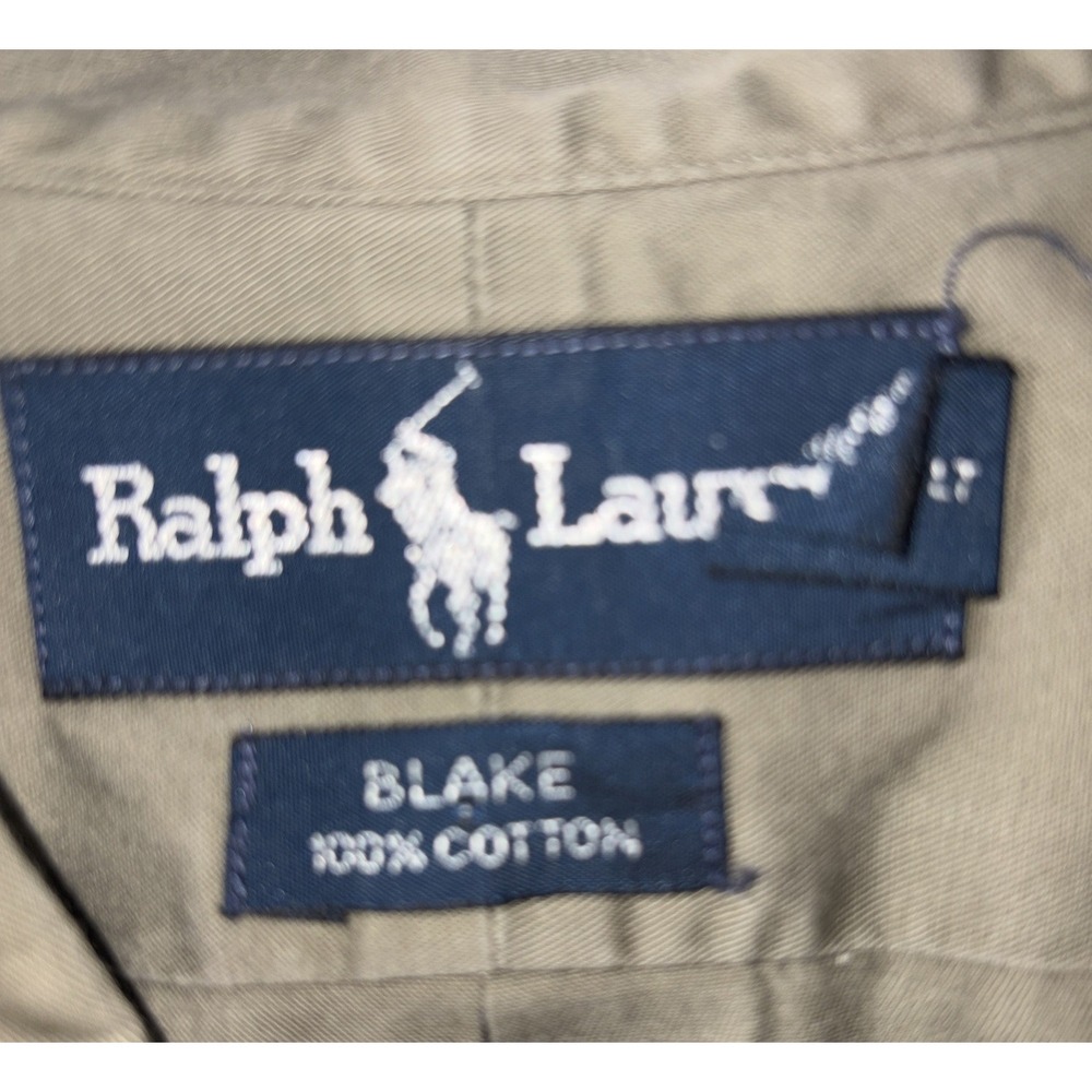 Ralph Lauren Blake Men's Button Down Shirt Men L Khaki Green Long Sleeve - Picture 9 of 11